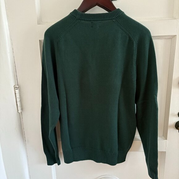 J. Crew Heritage Cotton Crewneck Sweater | Mens Size Medium | Green - Picture 2 of 3